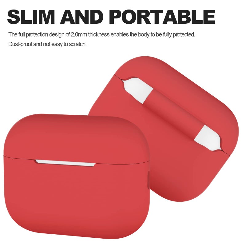 ATUAT for AirPods Pro 2nd Generation Case Cover(2022), Protective Soft Silicone Skin Accessories for Men Women Boys Girls for Apple AirPods Pro Gen 2, Front LED Visible-Red - Image 3